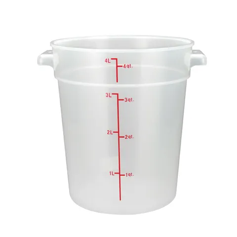 Winco PTRC-4 4 Qt. Round Translucent Food Storage Container