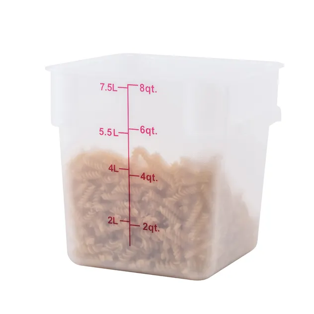 Winco PTSC-8 8 qt Square Food Storage Container, Translucent