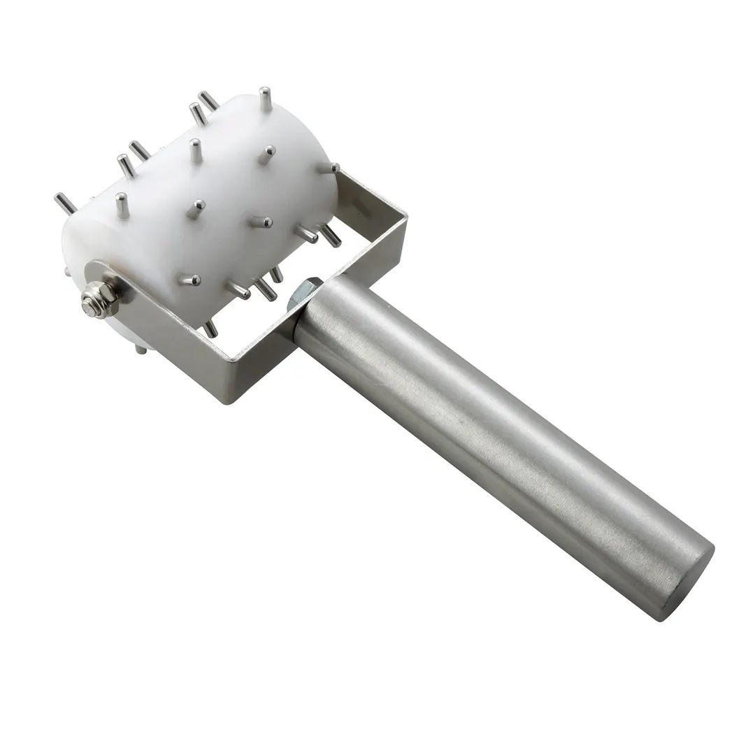 Winco RD-2 2" Wide Half Size Dough Poller Docker - Stainless Steel Pins