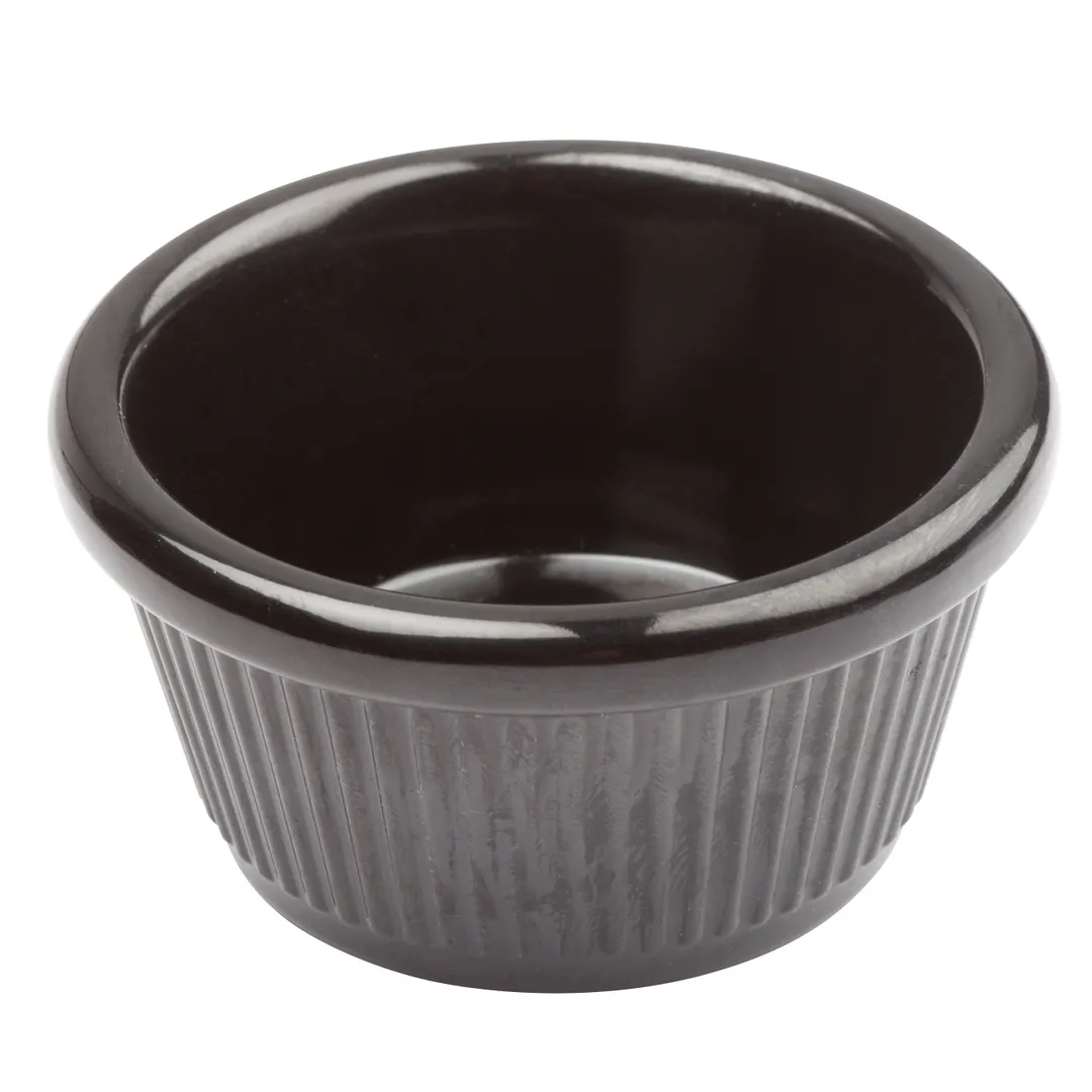 Winco RFM-1K Ramekin, 1.5-oz Black Melamine, Heat-Resistant 212°F, Dishwasher-Safe - 1 Dozen