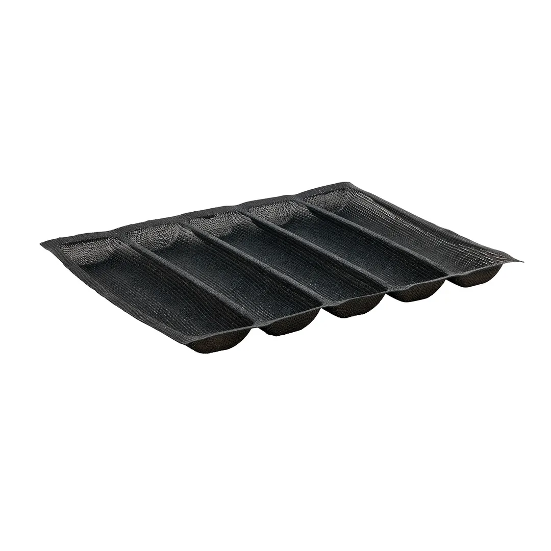 Winco SBF-5K 5 Roll Bread Pan, Silicone, Black