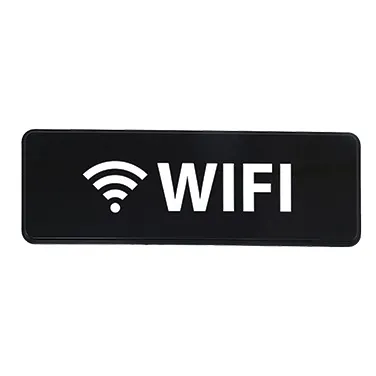 Winco SGN-330 WiFi Sign - Black and White, 9" x 3" w/ Symbol