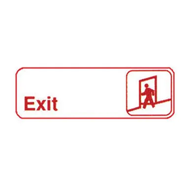 Winco SGN-381W Exit Sign - Red and White, 9" x 3" w/ Symbol