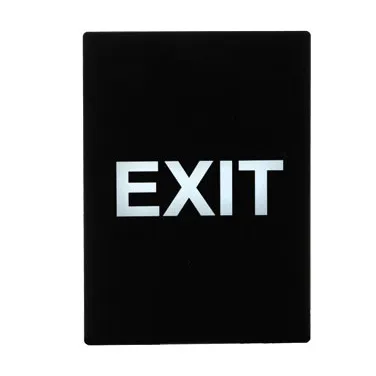Winco SGN-805 Exit Stanchion Frame Sign, White Print on Black