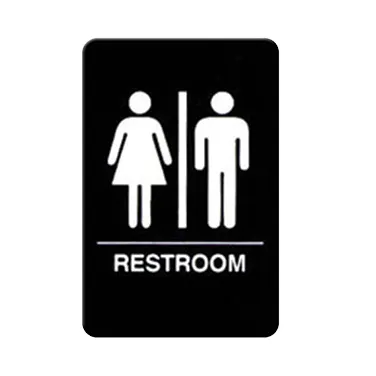 Winco SGNB-603 6" x 9" Restroom Wall Sign with Braille w/ Symbol