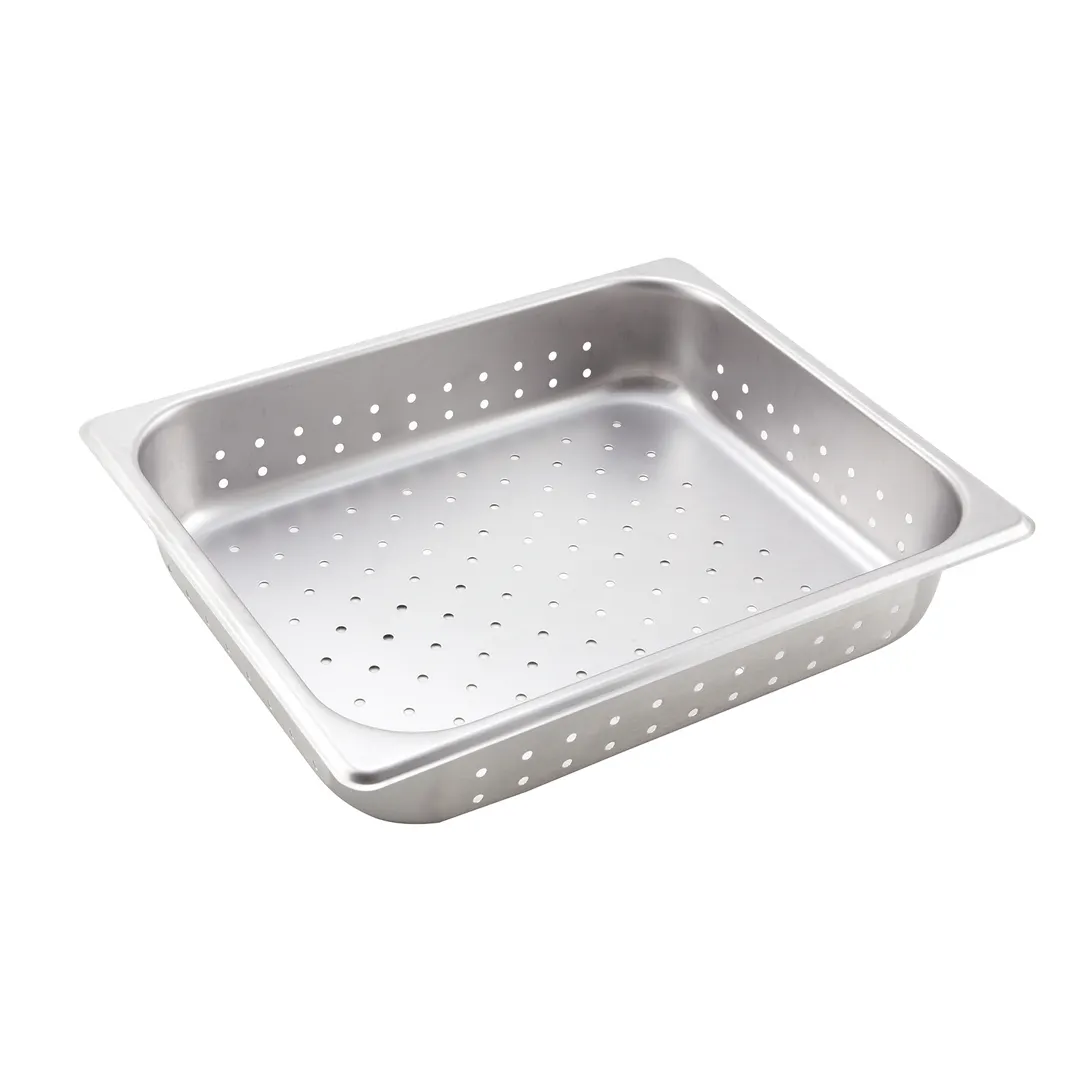 Winco SPHP2 2 1/2" Deep Half Size Perforated Steam Table / Hotel Pan