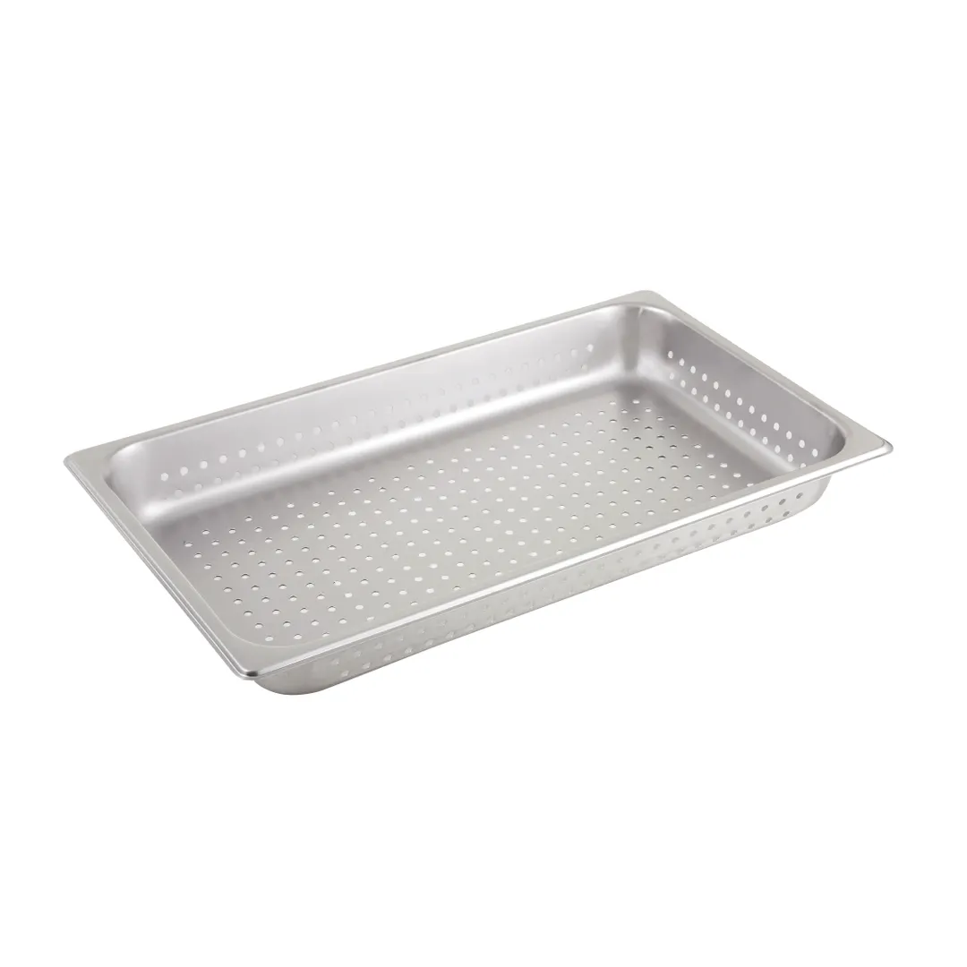 Winco SPJH-102PF 2  22 Gauge 1/2" Full Size Stainless Steel Perforated Steam Table Pan 