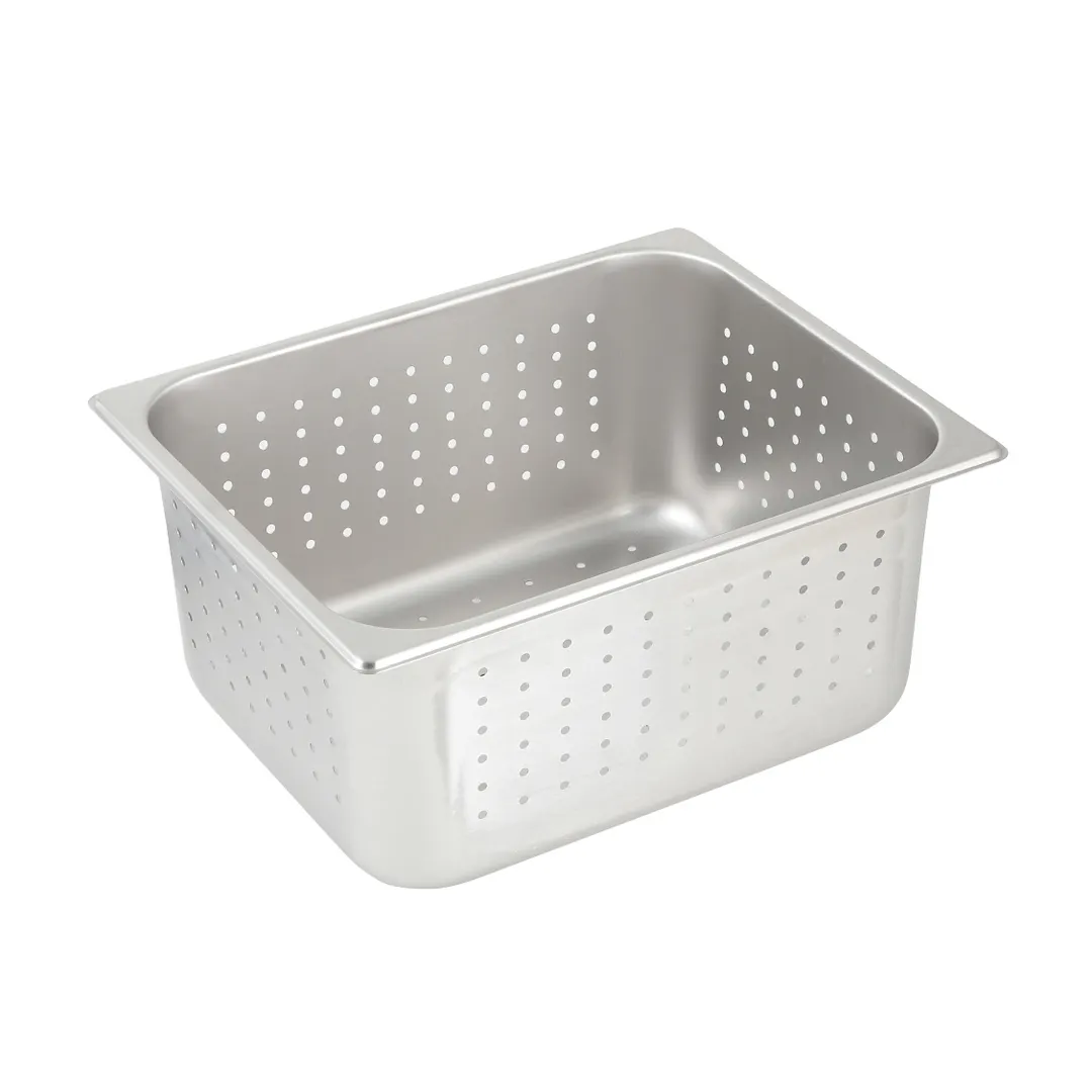 Winco SPJH-206PF 6" 1/2 Size Stainless Steel Perforated Steam Pan