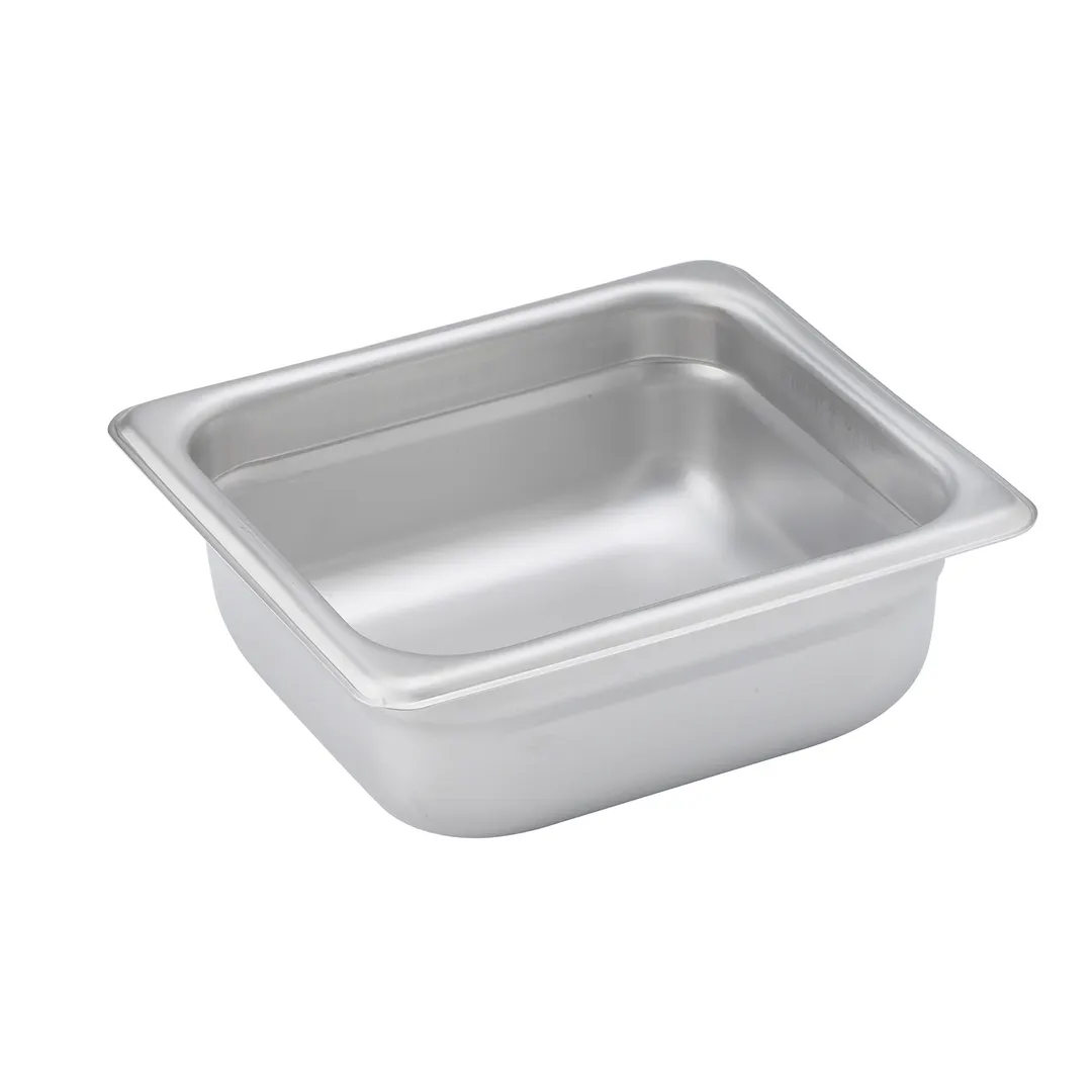 Winco SPJH-602 2 1/2" Deep 1/6 Size Standard Weight Anti-Jam Stainless Steel Steam Table Pan 