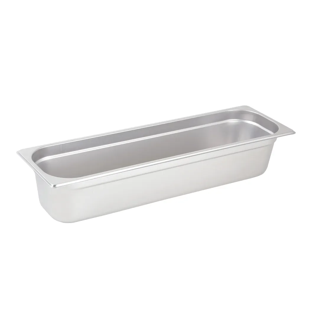 Winco SPJL-4HL 4" Deep NSF Stainless Steel Anti-Jam 1/2 Long Size Steam Table Pan