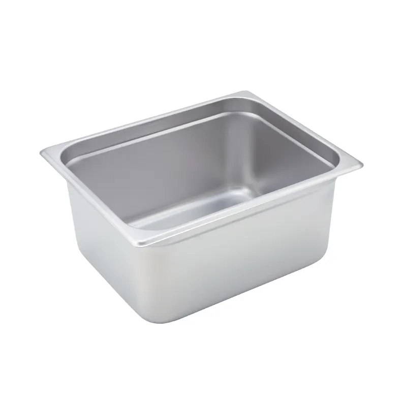Winco SPJM-206  24 Gauge 6" 1/2 Size Solid Anti-Jam Steam Table Pan