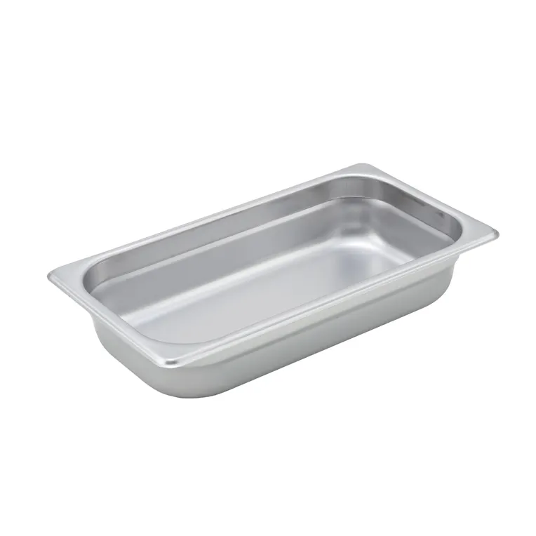 Winco SPJM-302 24 Gauge 2 1/2" Third Size Solid Anti-Jam Steam Table Pan