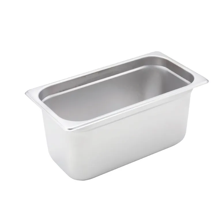 Winco SPJM-306 24 Gauge 6" 1/3 Size Solid Anti-Jam Steam Table Pan