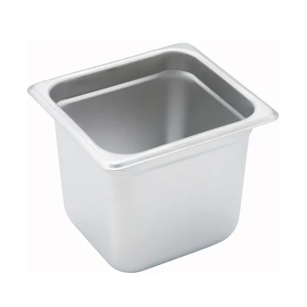 Winco SPJM-606 24 Gauge 6" 1/6 Size Solid Anti-Jam Steam Table Pan 