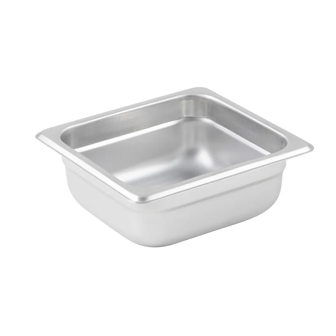 Winco SPJP-602 23 Gauge 2 1/2" 1/6 Size NSF Solid Anti-Jam Steam Table Pan
