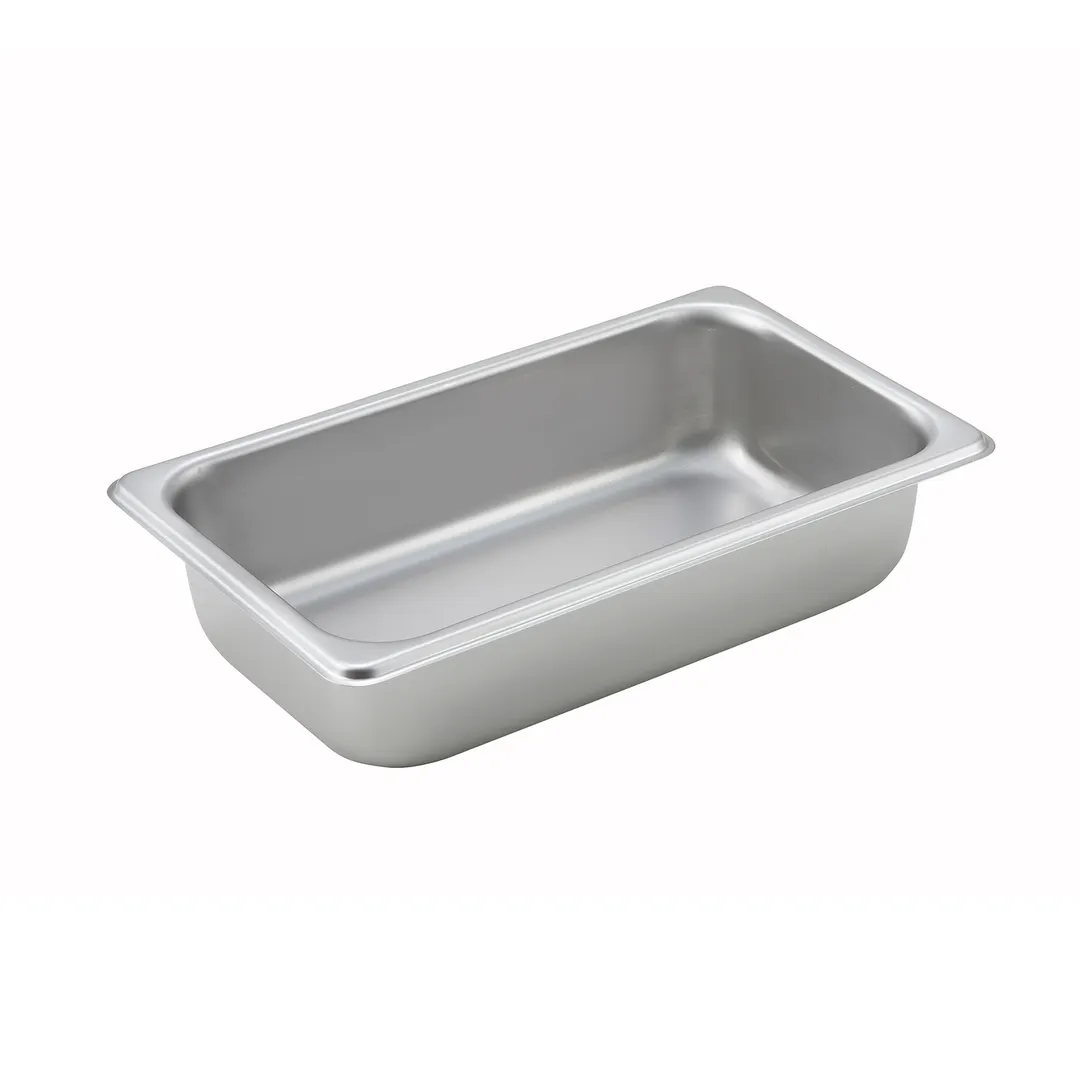 Winco SPQ2 25 Gauge 2 1/2" 1/4 Size NSF Solid Steam Table Pan 