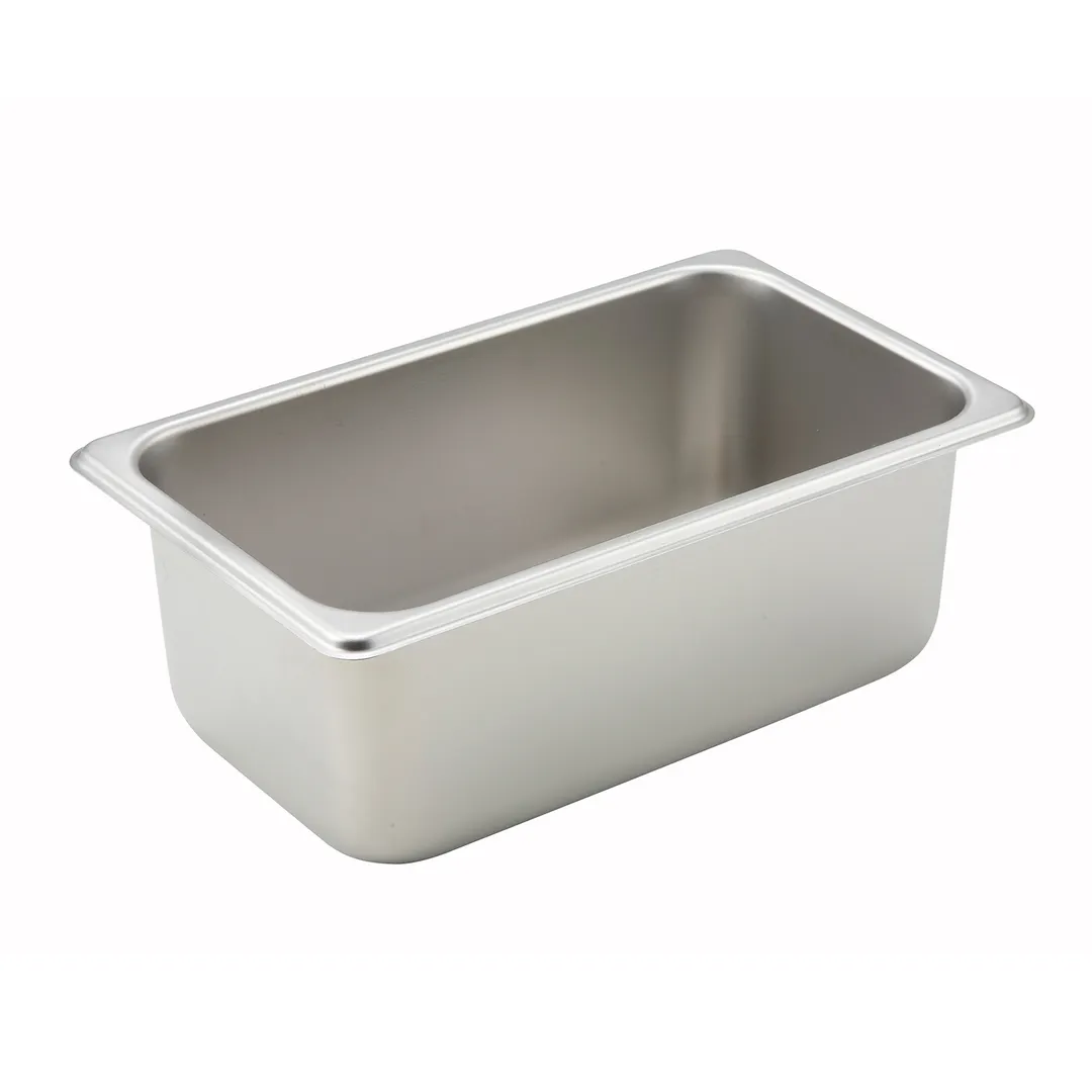 Winco SPQ4 25 Gauge 4" 1/4 Size NSF Solid Steam Table Pan 