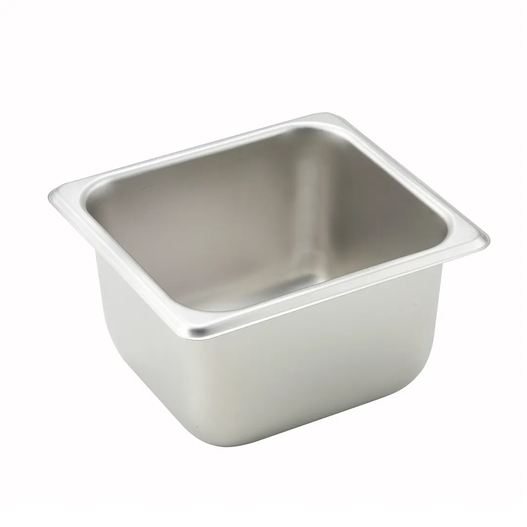 Winco SPS4 25 Gauge 4" 1/6 Size NSF Solid Steam Table Pan