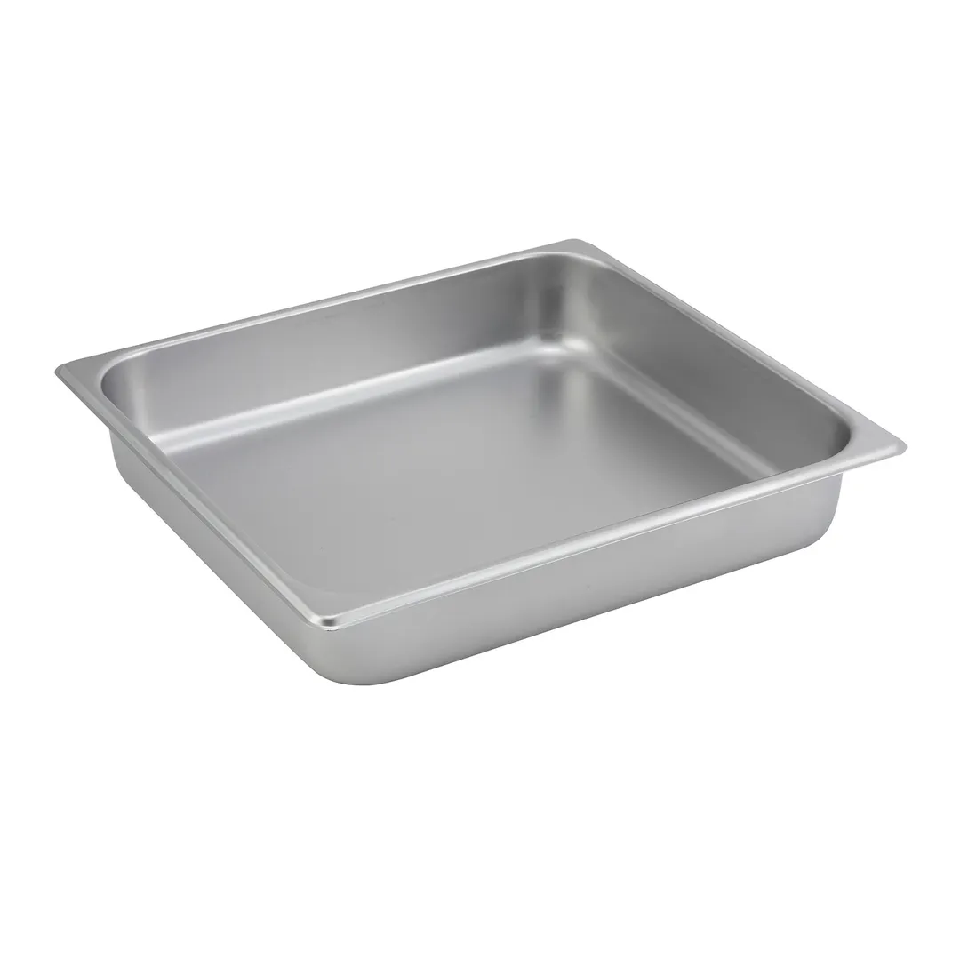 Winco SPTT2 2 1/2" Deep 2/3 Size Standard Weight Stainless Steel Steam Table Pan 