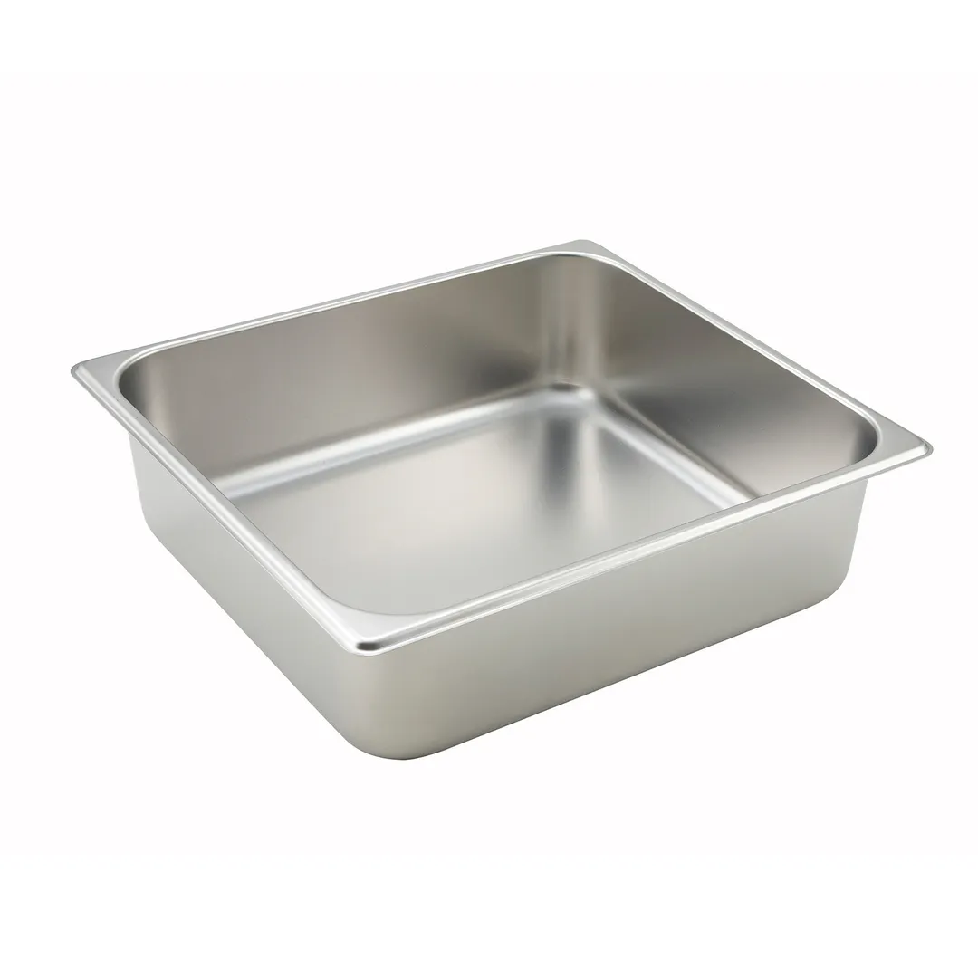 Winco SPTT4 25 Gauge 4" 2/3 Size NSF Solid Steam Table Pan
