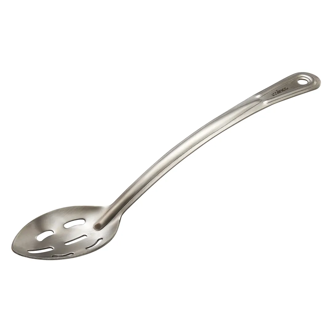 Winco SSCH-13L 13" Heavy Duty Sloted Basting Spoon w/ Curved Handle