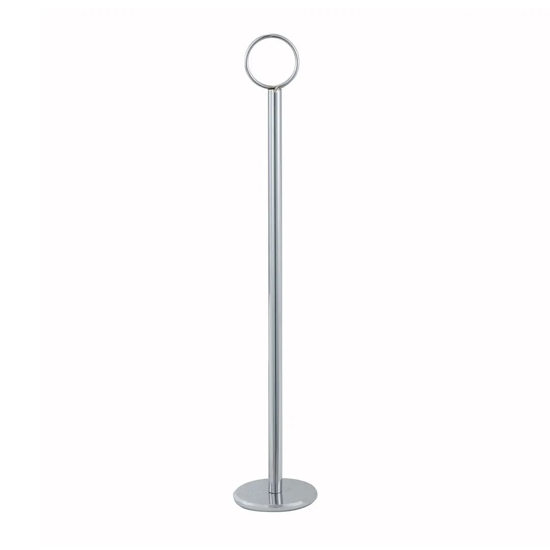 Winco TBH-12 12" Chrome-Plated Steel Table Number Holder / Mirror Finish