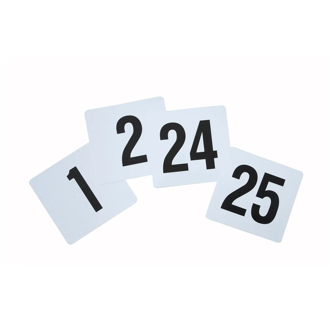 Winco TBN-25 Table Numbers Set, 1-25 Plastic Numbers, 4" x 3-3/4" Size, Plastic, 4" Height