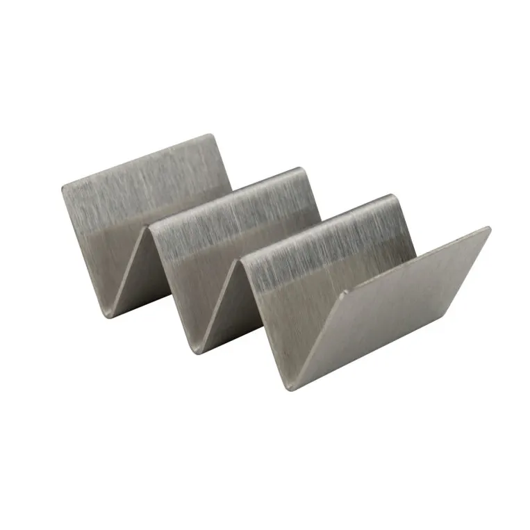 Winco TCHS-23MN Mini Taco Holder, 3-1/2"L X 2"W X 1"H, Holds 2-3 Tacos, Stainless Steel