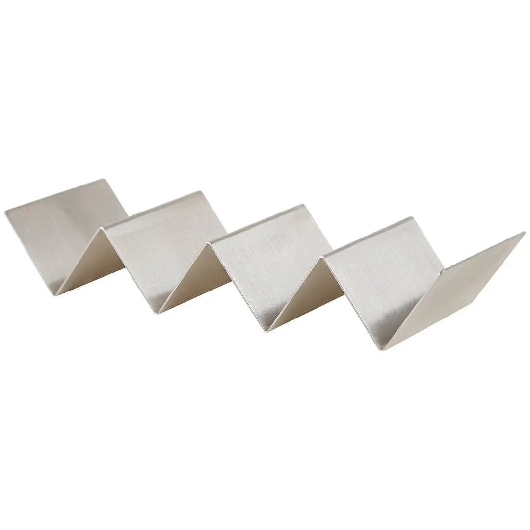 Winco TCHS-34 Taco Holder, 11-3/8"L X 4"W X 2"H, Holds 3-4 Tacos, Stainless Steel