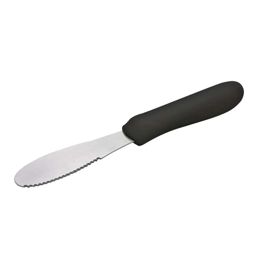 Winco TKP-31 3 5/8" Stainless Steel Sandwich Spreader w/ Black Handle