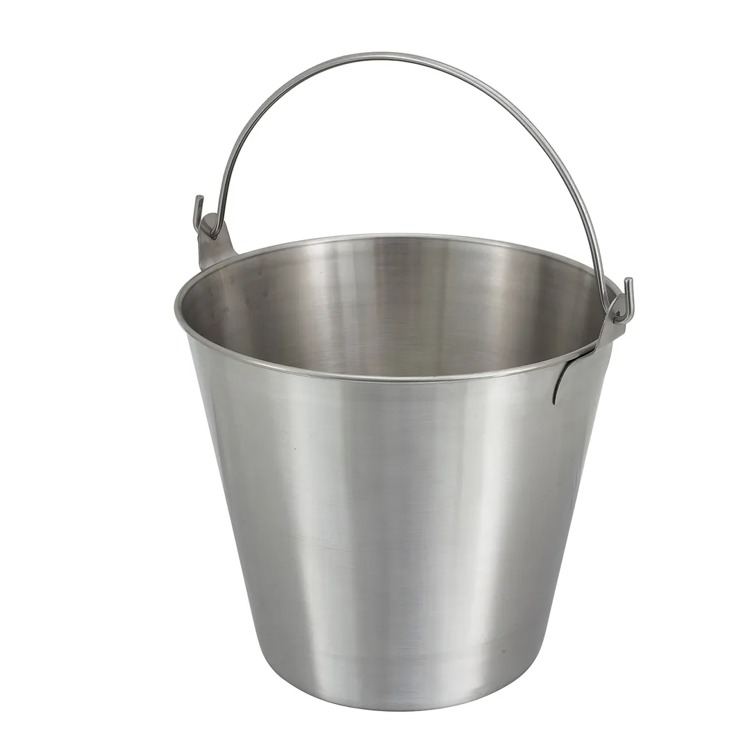 Winco UP-13 13 Qt. Stainless Steel Utility Pail with Handle