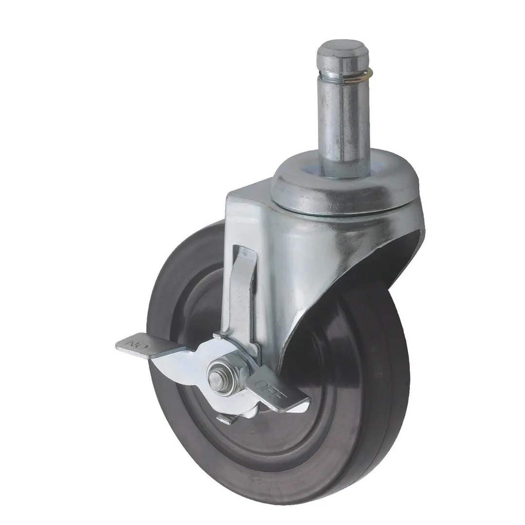 Winco VC-CTB Caster, 5" Dia., Stem, with Brake, For Wire Shelf