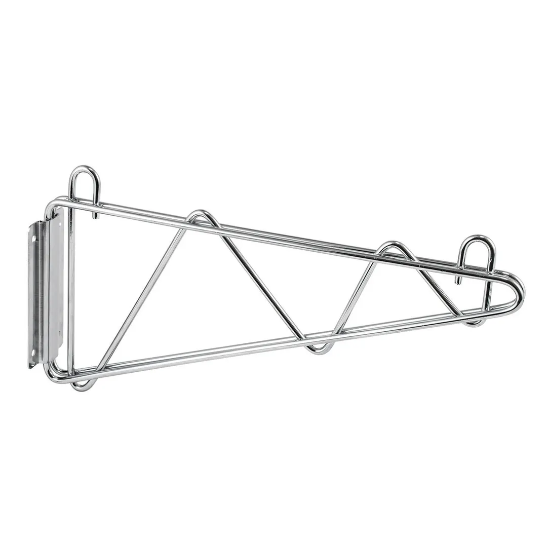 Winco VCB-24 Shelf Wall Brackets, 24" Deep Chrome Plated, Includes Mounting Plates & Screws - 1 Pair