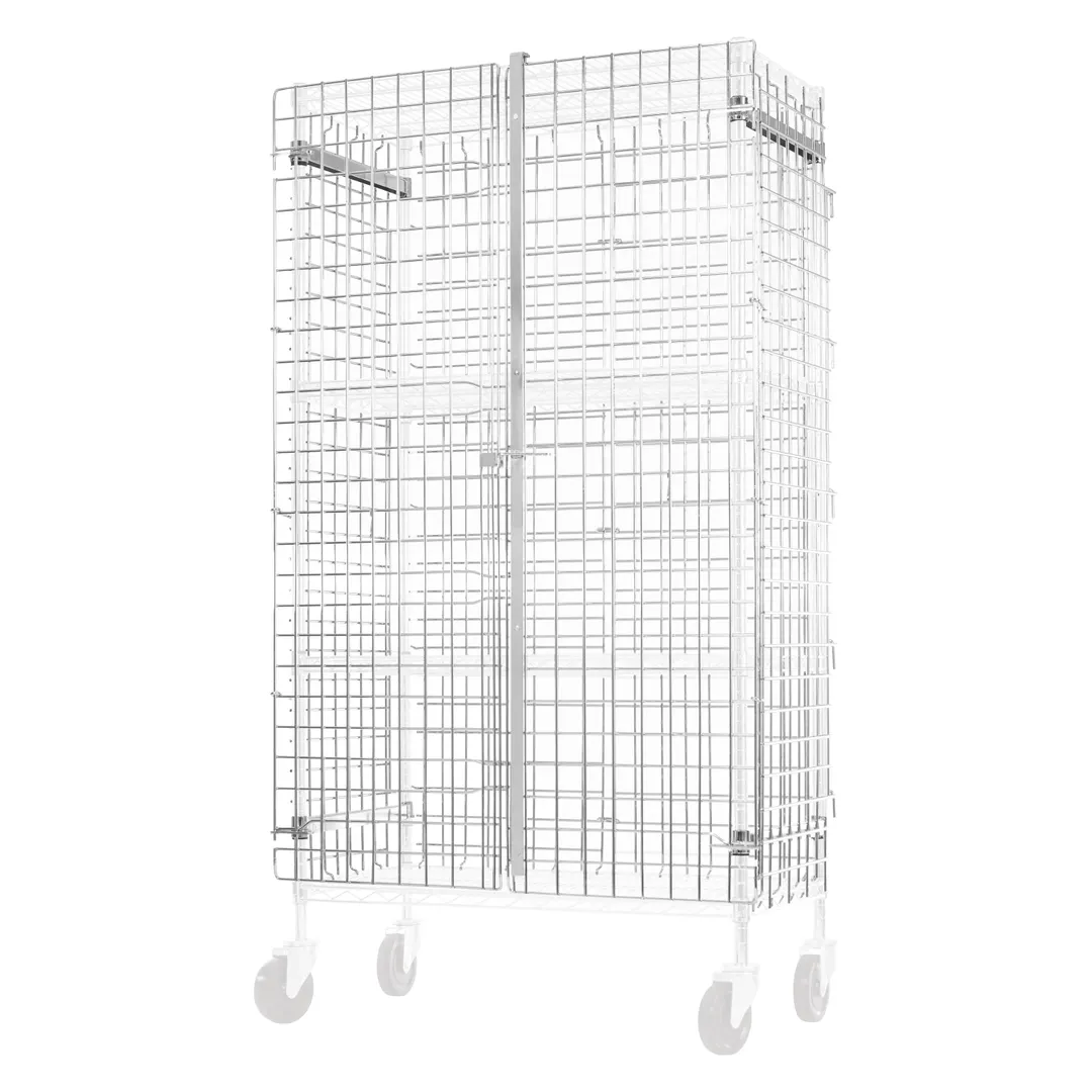 Winco VCG-2448 Wire Security Cage, 24"X48"X63"H, Chrome Plated