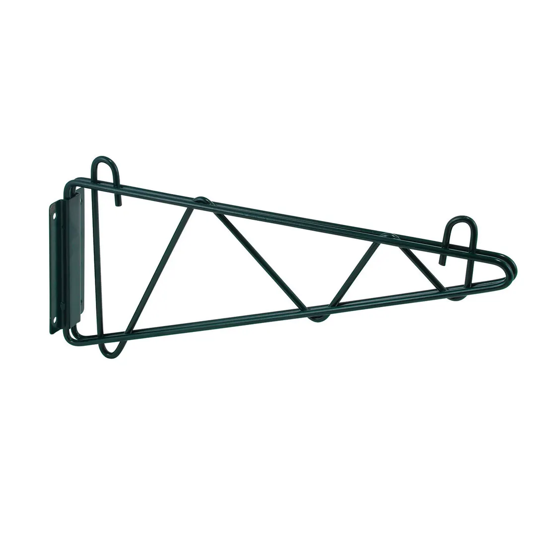 Winco VEXB-21 Wire Shelf Wall Mount Brackets, 21" Deep, Epoxy Coated Green Finish - 1 Pair