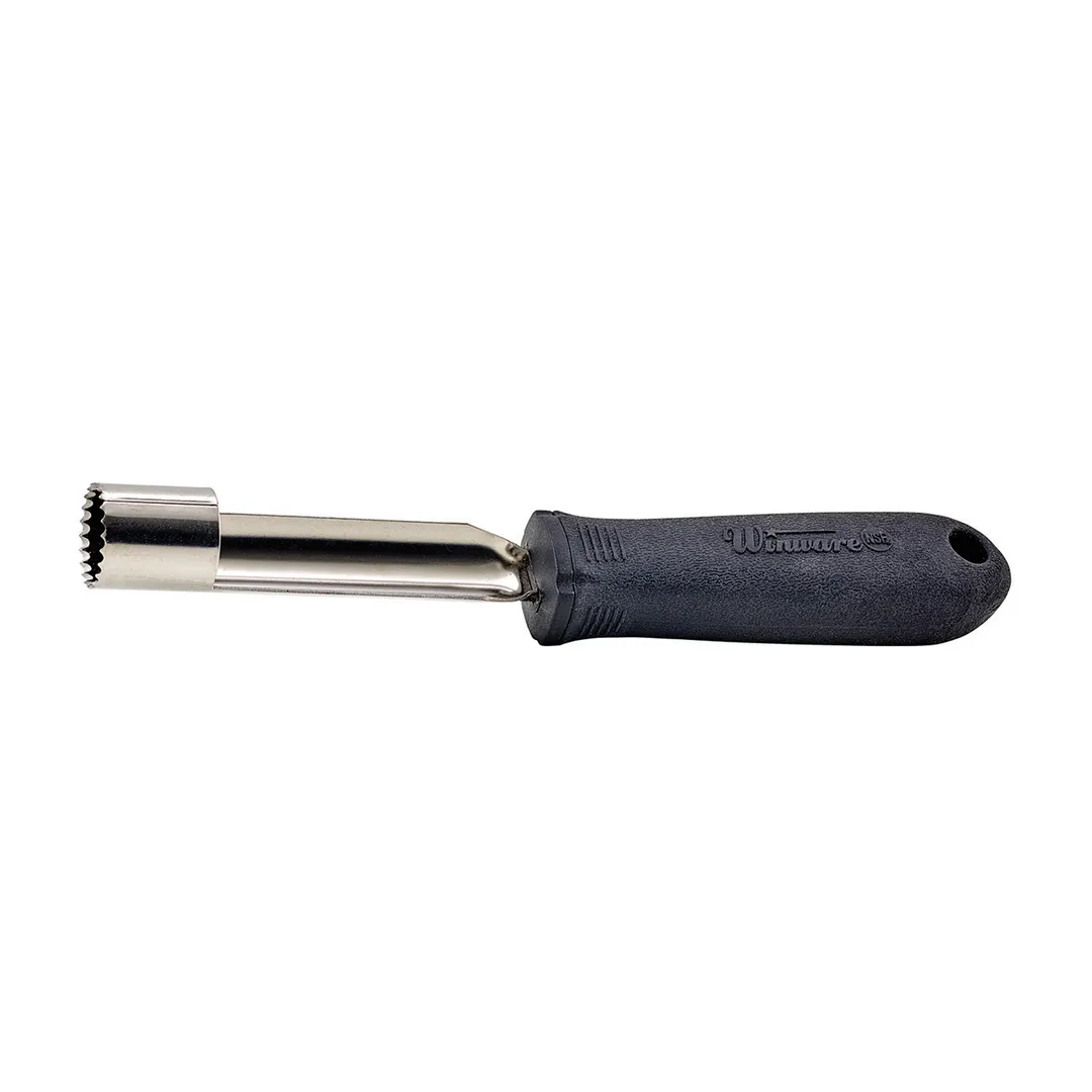 Winco VP-305 8" Black Stainless Steel Apple Corer with Soft Grip Plastic Handle, Alum, Dishwasher Safe
