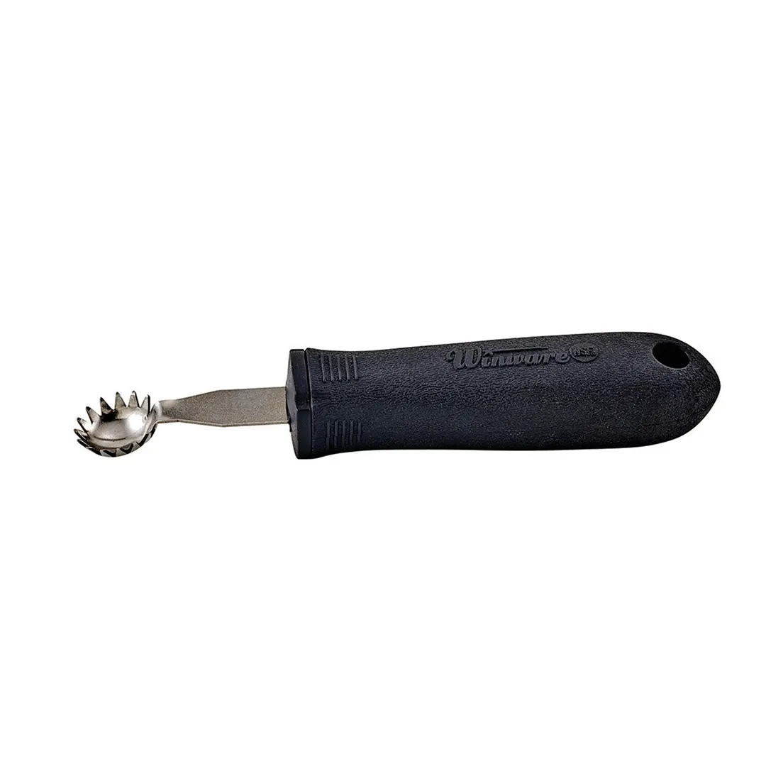 Winco VP-308 Tomato Stem Corer, 6" Stainless Steel Blade, Black Soft‑Grip Handle, Aluminum Housing