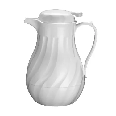 Winco VSW-42W 42 oz. White Plastic Swirl Coffee Server