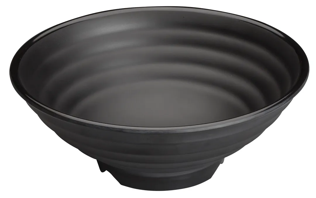 Winco WDM012-305 Black Round Melamine Bowl 13.5" Dia, 3.75 Qt, NSF & Dishwasher Safe - 6/Case