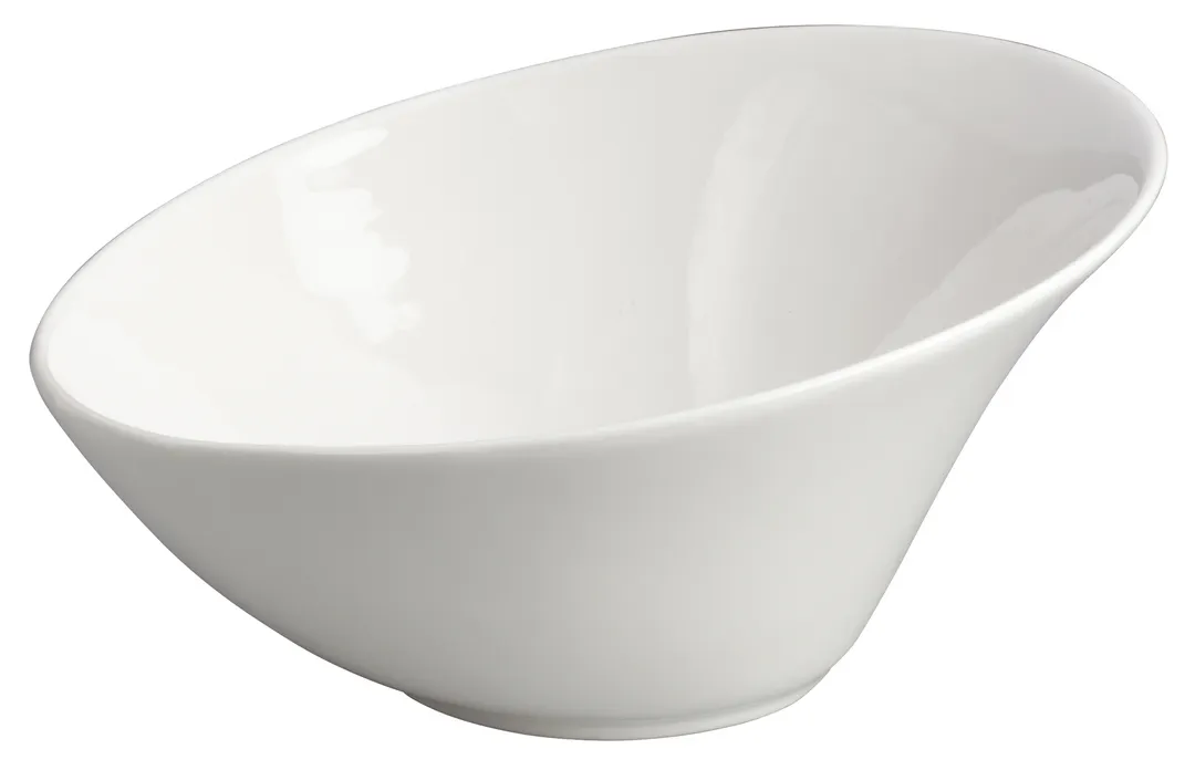 Winco WDP003-202 Rimini Creamy White Porcelain Round Angled Bowl, 8-1/4" (1 Qt/32 oz) - 12/Case