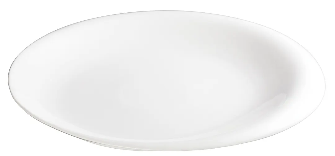 Winco WDP004-204 Ocea Ardesia 14" Oval Porcelain Dinner Plate, Creamy White - 12/Case