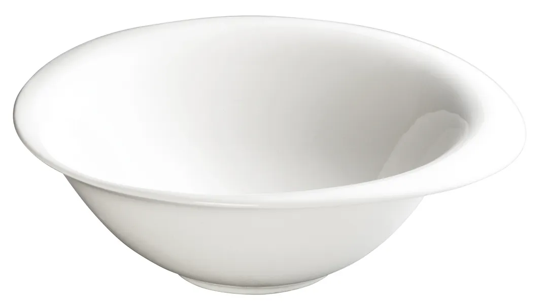 Winco WDP004-207 8" 20‑oz Creamy White Porcelain Bowl, Oval Rim, Ocea™ Ardesia™ - 24/Case