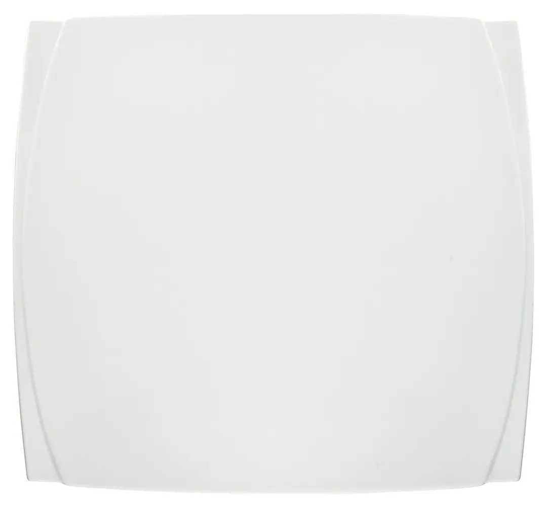 Winco WDP009-103 Bettini Square Porcelain Dinner Plate, 14" Bright White, Dishwasher Safe - 6/Case