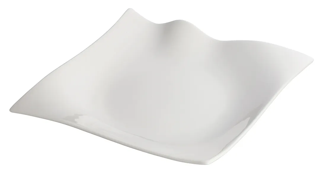Winco WDP010-102 Falette Ardesia 10" Square Porcelain Plate, Bright White, Dishwasher Safe - 12/Case
