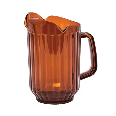 Winco WPCT-60A 60 oz. Amber Polycarbonate 3-Spout Water Pitcher