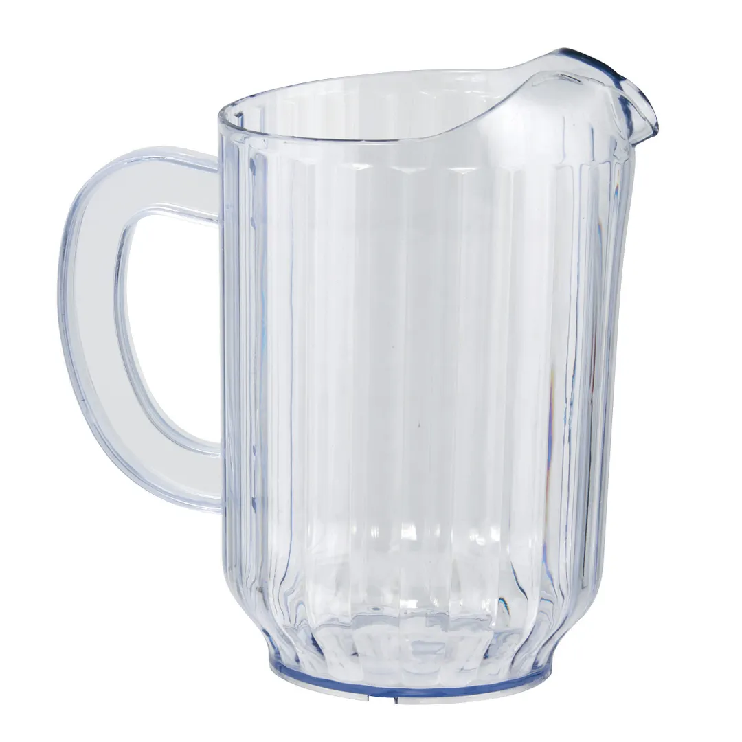 Winco WPS-60 Water Pitcher, 60 oz Clear SAN Plastic with Handle, BPA-Free - 4/Pack