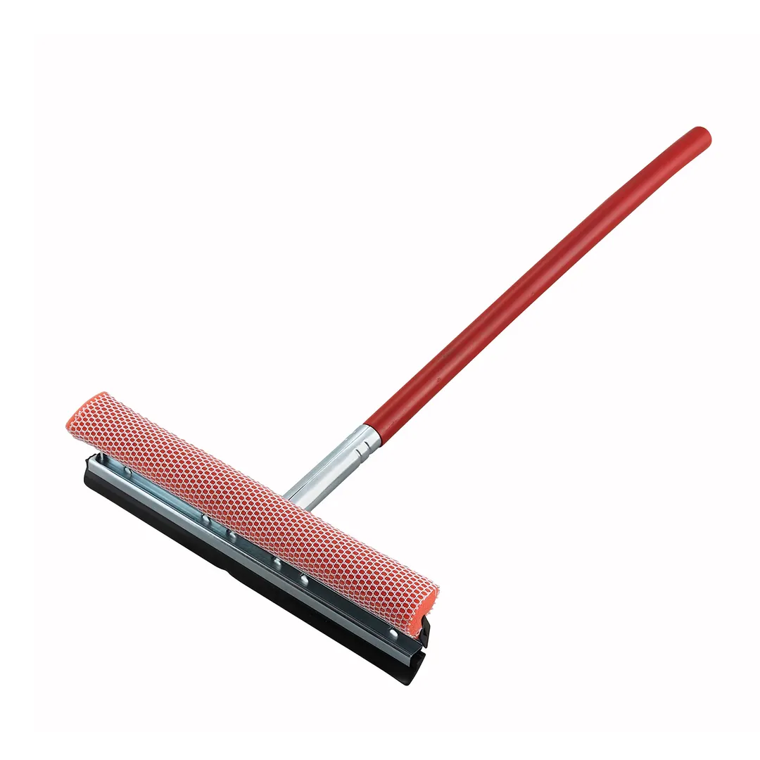 Winco WSS-12 Window Squeegee and Sponge, 12", with 23" Handle