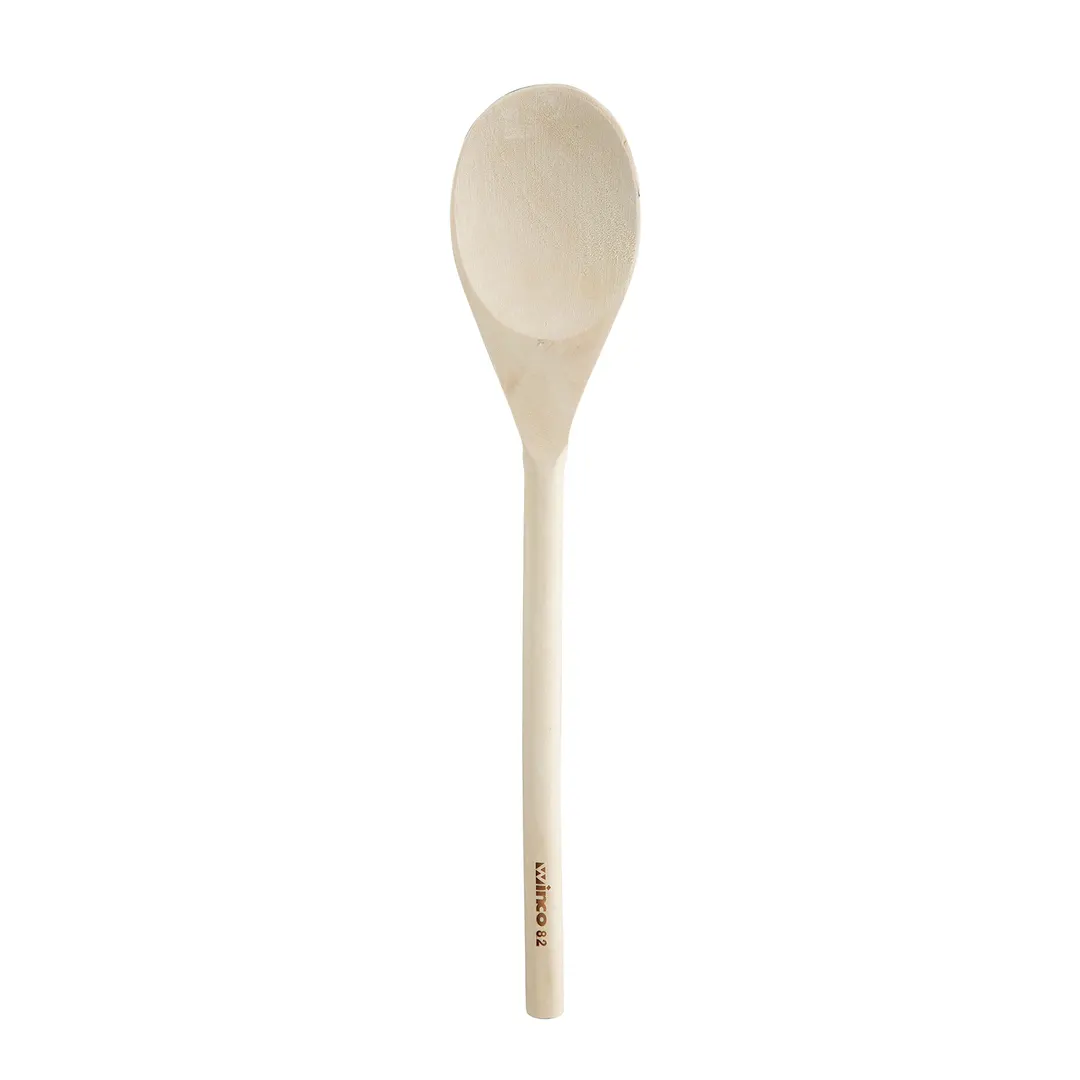 Winco WWP-12 Kitchen Wooden Spoon, 12-13" Length, Natural Wood, Classic Finish - 1 Dozen