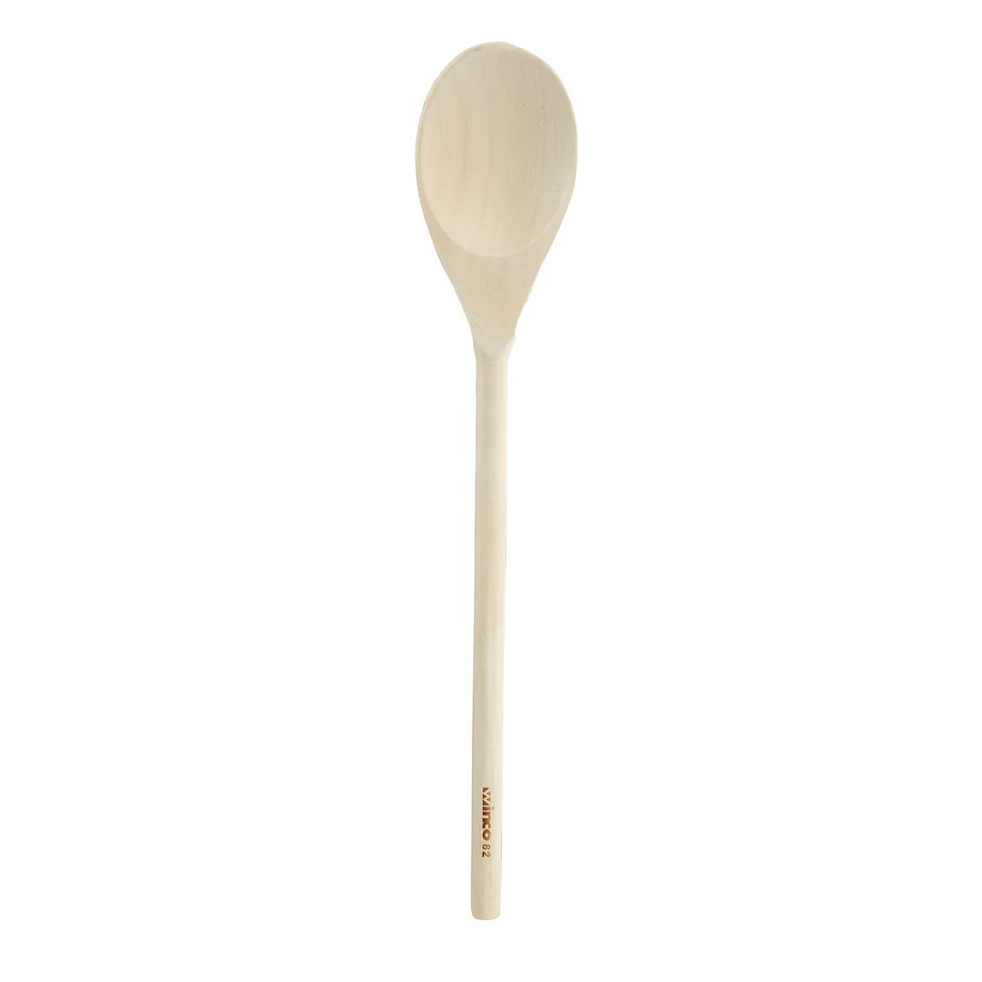 Winco WWP-16 16" Wooden Spoon, 14-17" Length, Natural Wood Construction - 1 Dozen