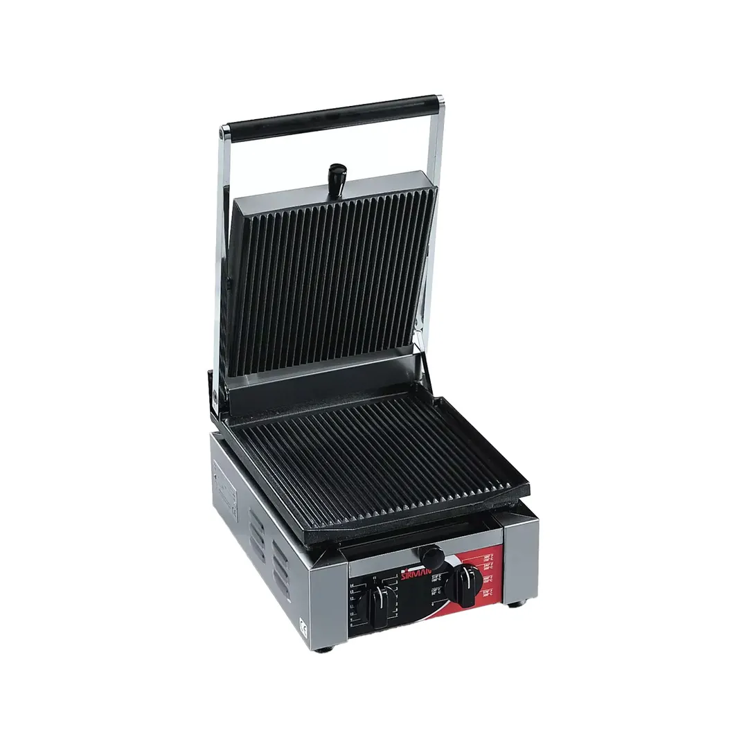 Alfa International ELIO R 15" Mini Sandwich Panini Grill w/ Timer, Cast Iron Grooved Plates, 120V